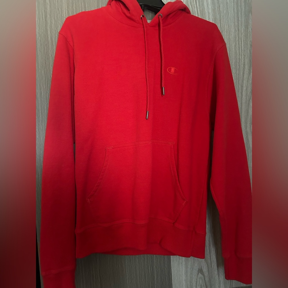 Champion Red Hoodie with Embroidered Logo